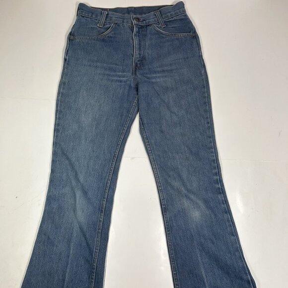 Vintage 1970s Levi’s 746 0917 Orange Tab Bell Bottom Jeans Sz 28 Waist 33 Length - Picture 2 of 11